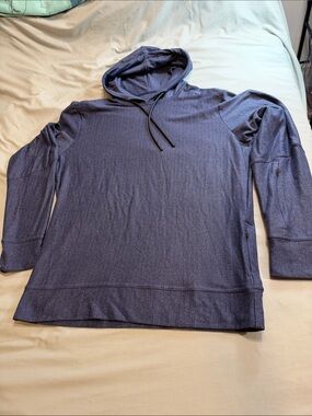 SODO Navy Blue Hooded Knit Pullover